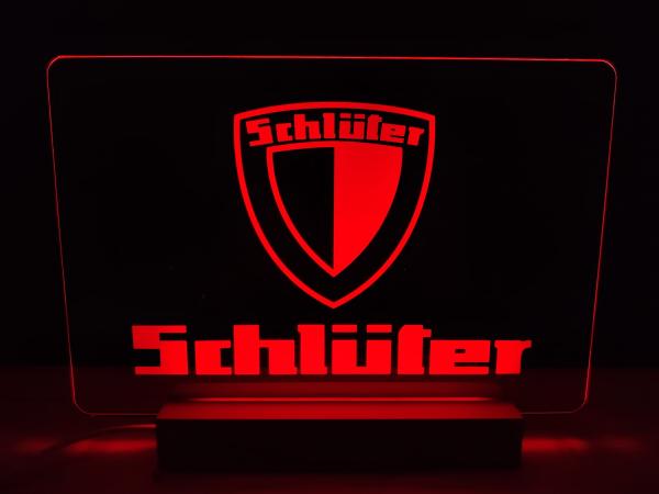 Schlüter Wappen Schriftzug LED Schild Traktor